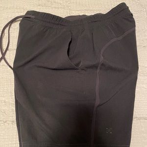 Lululemon black pace breaker swim shorts size large, no liner, 8” inseam